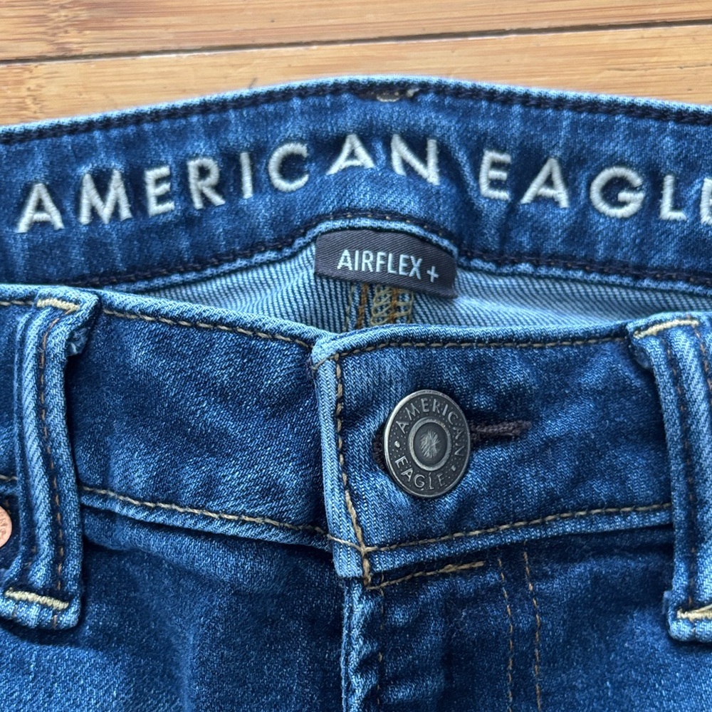 American Eagle Outfitters Men's Dark Blue Slim Straight Jeans 32x32 Airflex+ - Picture 4 of 7